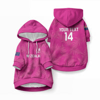 Custom New Zealand Silver Fern Rugby Pet Hoodie Go Aotearoa - Pink Version