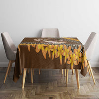 Personalised Tonga Language Week Tablecloth Malo e Lelei Tongan Ngatu Pattern - Brown