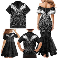 Kia Kaha Te Reo Maori Family Matching Mermaid Dress and Hawaiian Shirt Aotearoa Hei Tiki With Hongi LT14 - Polynesian Pride
