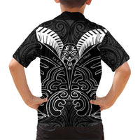 Kia Kaha Te Reo Maori Family Matching Short Sleeve Bodycon Dress and Hawaiian Shirt Aotearoa Hei Tiki With Hongi LT14 - Polynesian Pride
