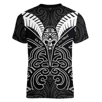 Kia Kaha Te Reo Maori Women V-Neck T-Shirt Aotearoa Hei Tiki With Hongi