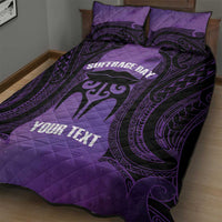 Personalised New Zealand Suffrage Day Quilt Bed Set Maori Tattoo Galaxy Vibe - Polynesian Pride