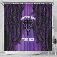 Personalised New Zealand Suffrage Day Shower Curtain Maori Tattoo Galaxy Vibe - Polynesian Pride