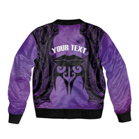 Personalised New Zealand Suffrage Day Sleeve Zip Bomber Jacket Maori Tattoo Galaxy Vibe LT14 - Polynesian Pride