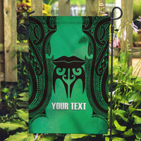 Personalised Moko Kauae New Zealand Garden Flag Maori Chin Tattoo Green - Polynesian Pride