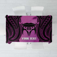 Personalised Moko Kauae New Zealand Tablecloth Maori Chin Tattoo Pink - Polynesian Pride