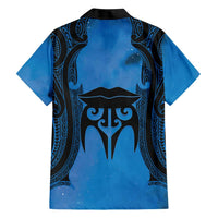 Personalised Moko Kauae New Zealand Hawaiian Shirt Maori Chin Tattoo Blue - Polynesian Pride