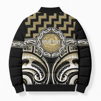 Aotearoa Waikato Tainui Personalised Bomber Puffer Jacket Maori Iwi Poutama Puhoro Tattoo LT14 - Polynesian Pride