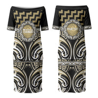 Aotearoa Waikato Tainui Personalised Couples Matching Puletasi and Hawaiian Shirt Maori Iwi Poutama Puhoro Tattoo LT14 - Polynesian Pride