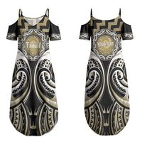 Aotearoa Waikato Tainui Personalised Couples Matching Summer Maxi Dress and Hawaiian Shirt Maori Iwi Poutama Puhoro Tattoo LT14 - Polynesian Pride