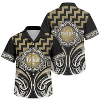 Aotearoa Waikato Tainui Personalised Family Matching Mermaid Dress and Hawaiian Shirt Maori Iwi Poutama Puhoro Tattoo LT14 Son's Shirt Old Yellow - Polynesian Pride