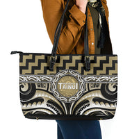 Aotearoa Waikato Tainui Leather Tote Bag Maori Iwi Poutama Puhoro Tattoo LT14 - Polynesian Pride