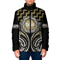 Aotearoa Waikato Tainui Personalised Padded Jacket Maori Iwi Poutama Puhoro Tattoo LT14 Men Old Yellow - Polynesian Pride