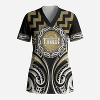 Aotearoa Waikato Tainui Personalised Scrub Top Maori Iwi Poutama Puhoro Tattoo LT14 Adult Old Yellow - Polynesian Pride