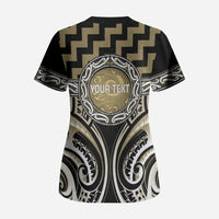 Aotearoa Waikato Tainui Personalised Scrub Top Maori Iwi Poutama Puhoro Tattoo LT14 - Polynesian Pride