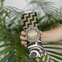Aotearoa Waikato Tainui Personalised Skinny Tumbler Maori Iwi Poutama Puhoro Tattoo LT14 - Polynesian Pride