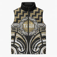 Aotearoa Waikato Tainui Personalised Sleeveless Puffer Jacket Maori Iwi Poutama Puhoro Tattoo LT14 Unisex Old Yellow - Polynesian Pride