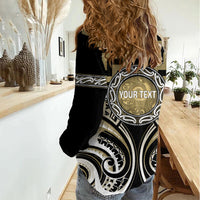 Aotearoa Waikato Tainui Personalised Women Casual Shirt Maori Iwi Poutama Puhoro Tattoo LT14 - Polynesian Pride
