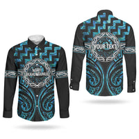 Aotearoa Ngati Kahungunu Personalised Couples Matching Mermaid Dress and Long Sleeve Button Shirt Maori Iwi Poutama Puhoro Tattoo LT14 - Polynesian Pride