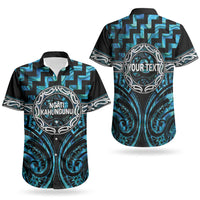 Aotearoa Ngati Kahungunu Personalised Couples Matching Off Shoulder Short Dress and Hawaiian Shirt Maori Iwi Poutama Puhoro Tattoo LT14 - Polynesian Pride