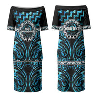 Aotearoa Ngati Kahungunu Personalised Couples Matching Puletasi and Hawaiian Shirt Maori Iwi Poutama Puhoro Tattoo LT14 - Polynesian Pride