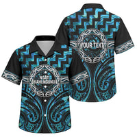 Aotearoa Ngati Kahungunu Personalised Family Matching Tank Maxi Dress and Hawaiian Shirt Maori Iwi Poutama Puhoro Tattoo LT14 Son's Shirt Turquoise - Polynesian Pride
