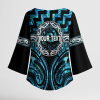 Aotearoa Ngati Kahungunu Personalised Kimono Sleeve Blouse Maori Iwi Poutama Puhoro Tattoo LT14 - Polynesian Pride