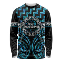 Aotearoa Ngati Kahungunu Personalised Long Sleeve Shirt Maori Iwi Poutama Puhoro Tattoo LT14 Unisex Turquoise - Polynesian Pride