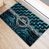 Aotearoa Ngati Kahungunu Rubber Doormat Maori Iwi Poutama Puhoro Tattoo LT14 - Polynesian Pride