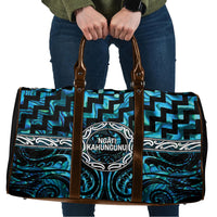 Aotearoa Ngati Kahungunu Travel Bag Maori Iwi Poutama Puhoro Tattoo LT14 Turquoise - Polynesian Pride