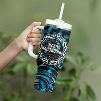 Aotearoa Ngati Kahungunu Personalised Tumbler With Handle Maori Iwi Poutama Puhoro Tattoo LT14 - Polynesian Pride