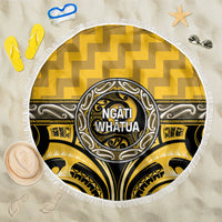 Aotearoa Ngati Whatua Beach Blanket Maori Iwi Poutama Puhoro Tattoo LT14 One Size 150cm Yellow - Polynesian Pride