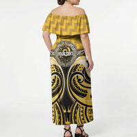 Aotearoa Ngati Whatua Personalised Off Shoulder Maxi Dress Maori Iwi Poutama Puhoro Tattoo LT14 - Polynesian Pride