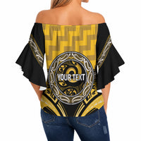 Aotearoa Ngati Whatua Personalised Off Shoulder Wrap Waist Top Maori Iwi Poutama Puhoro Tattoo LT14 - Polynesian Pride