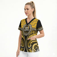 Aotearoa Ngati Whatua Personalised Scrub Top Maori Iwi Poutama Puhoro Tattoo LT14 - Polynesian Pride