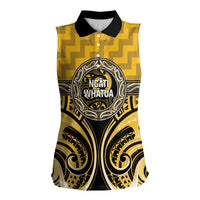 Aotearoa Ngati Whatua Personalised Women Sleeveless Polo Shirt Maori Iwi Poutama Puhoro Tattoo LT14 Female Yellow - Polynesian Pride