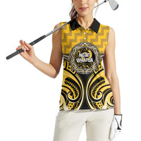 Aotearoa Ngati Whatua Personalised Women Sleeveless Polo Shirt Maori Iwi Poutama Puhoro Tattoo LT14 - Polynesian Pride
