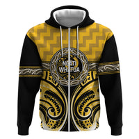 Aotearoa Ngati Whatua Personalised Zip Hoodie Maori Iwi Poutama Puhoro Tattoo LT14 Zip Hoodie Yellow - Polynesian Pride