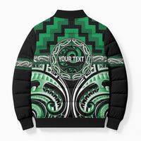 Aotearoa Ngati Maniapoto Personalised Bomber Puffer Jacket Maori Iwi Poutama Puhoro Tattoo LT14 - Polynesian Pride