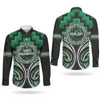 Aotearoa Ngati Maniapoto Personalised Couples Matching Short Sleeve Bodycon Dress and Long Sleeve Button Shirt Maori Iwi Poutama Puhoro Tattoo LT14 - Polynesian Pride