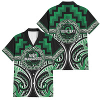 Aotearoa Ngati Maniapoto Personalised Family Matching Long Sleeve Bodycon Dress and Hawaiian Shirt Maori Iwi Poutama Puhoro Tattoo LT14 Dad's Shirt - Short Sleeve Green - Polynesian Pride