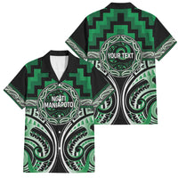 Aotearoa Ngati Maniapoto Personalised Family Matching Mermaid Dress and Hawaiian Shirt Maori Iwi Poutama Puhoro Tattoo LT14 Dad's Shirt - Short Sleeve Green - Polynesian Pride