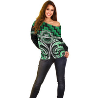 Aotearoa Ngati Maniapoto Personalised Off Shoulder Sweater Maori Iwi Poutama Puhoro Tattoo LT14 - Polynesian Pride