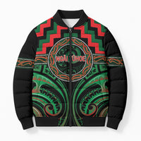 Aotearoa Ngai Tuhoe Personalised Bomber Puffer Jacket Maori Iwi Poutama Puhoro Tattoo LT14 Unisex Green - Polynesian Pride