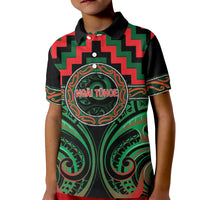 Aotearoa Ngai Tuhoe Personalised Kid Polo Shirt Maori Iwi Poutama Puhoro Tattoo LT14 Kid Green - Polynesian Pride