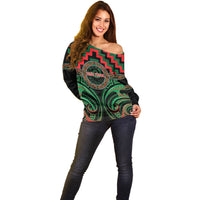 Aotearoa Ngai Tuhoe Personalised Off Shoulder Sweater Maori Iwi Poutama Puhoro Tattoo LT14 - Polynesian Pride