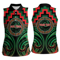 Aotearoa Ngai Tuhoe Personalised Women Sleeveless Polo Shirt Maori Iwi Poutama Puhoro Tattoo LT14 - Polynesian Pride