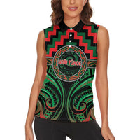 Aotearoa Ngai Tuhoe Personalised Women Sleeveless Polo Shirt Maori Iwi Poutama Puhoro Tattoo LT14 - Polynesian Pride