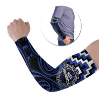 Aotearoa Ngati Tuwharetoa Personalised Arm Sleeves Maori Iwi Poutama Puhoro Tattoo LT14 Set of 2 Blue - Polynesian Pride