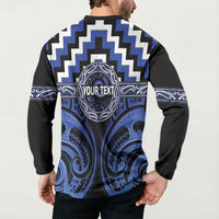 Aotearoa Ngati Tuwharetoa Personalised Button Sweatshirt Maori Iwi Poutama Puhoro Tattoo LT14 - Polynesian Pride